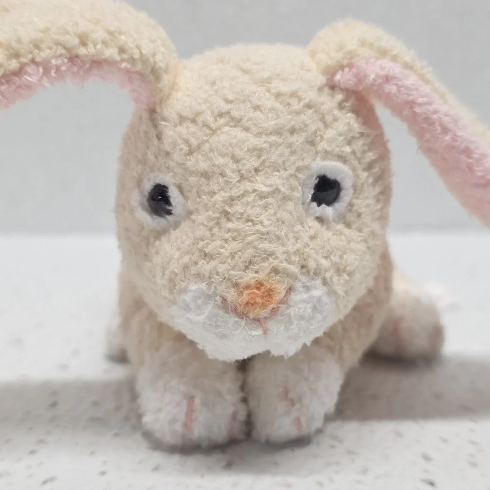Russ Berrie Egbert White Cream Bunny Rabbit Mini Chamois 5